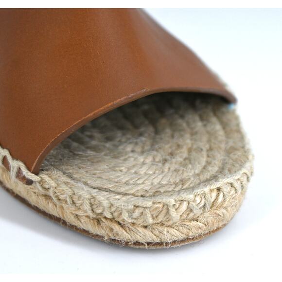 Celine | Tan Leather Espadrille Wedge Sandals Size: 38 - Picture 7 of 16